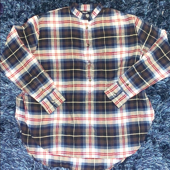 Madewell thin, flannel top w/ side slits - Picture 2 of 7